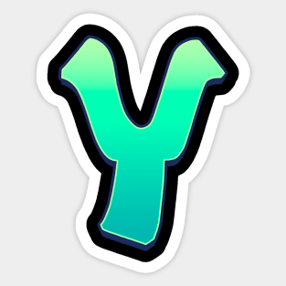 Letter Y - Green fade Sticker